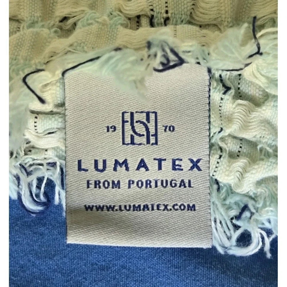 Lumahome by Lumatex Textured Throw Blanket Made In Portugal 100% Cotton 50X60 In